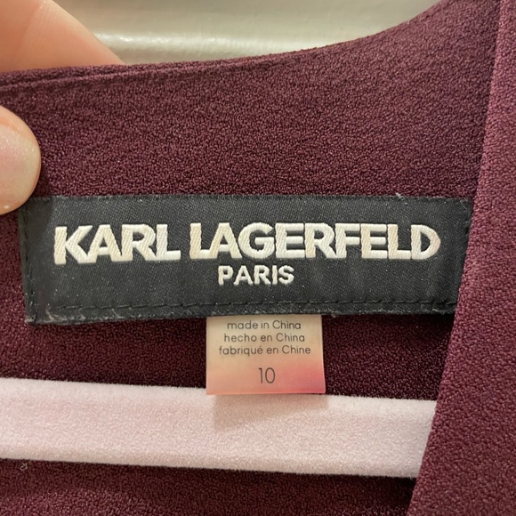 Karl Lagerfeld burgundy jumpsuit with pearl buttons - Picture 5 of 6